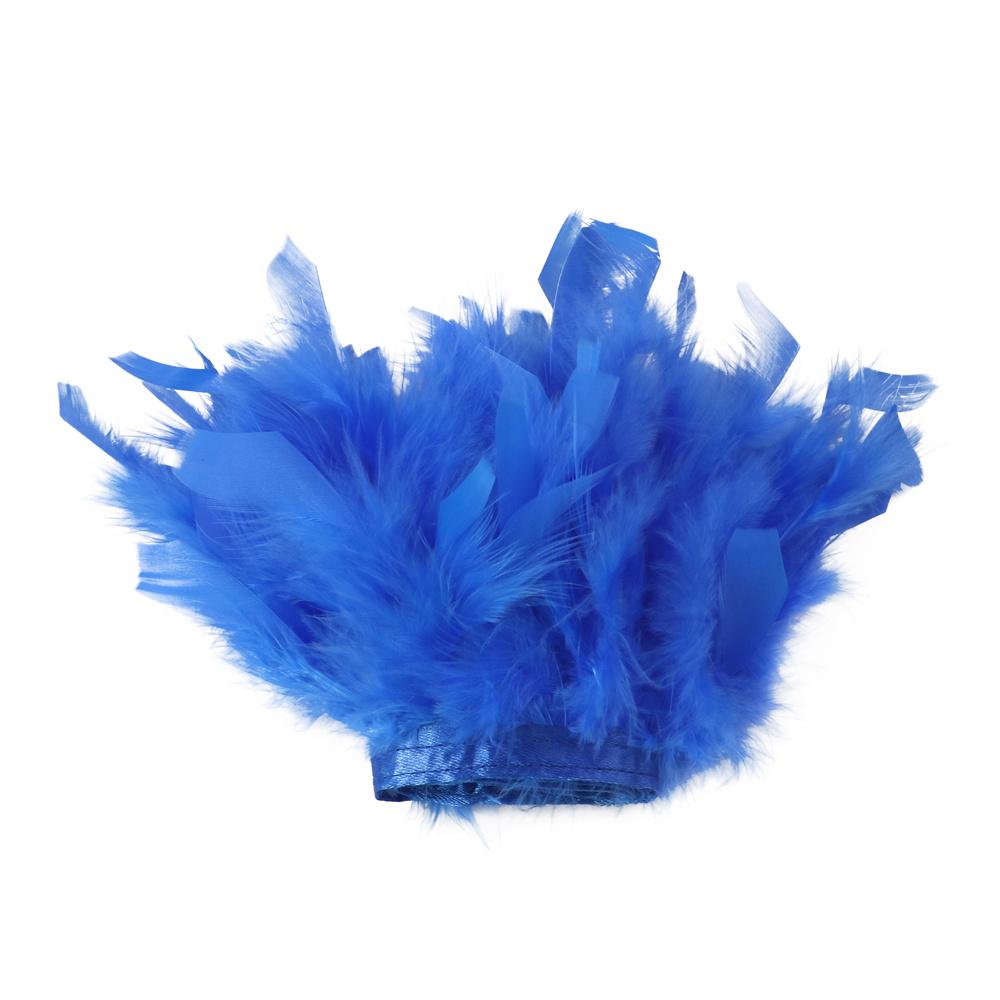 1 метр Натуральная отделка бахромой из перьев индейки 4-6 дюймов Пушистая лента из перьев марабу для рукоделия, шитья, украшения свадебного платья