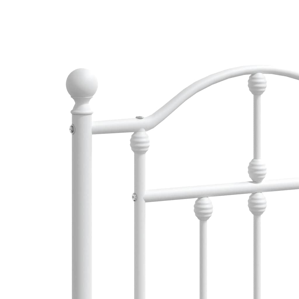 Metal Bed Frame with Headboard White 120 x 200 cm