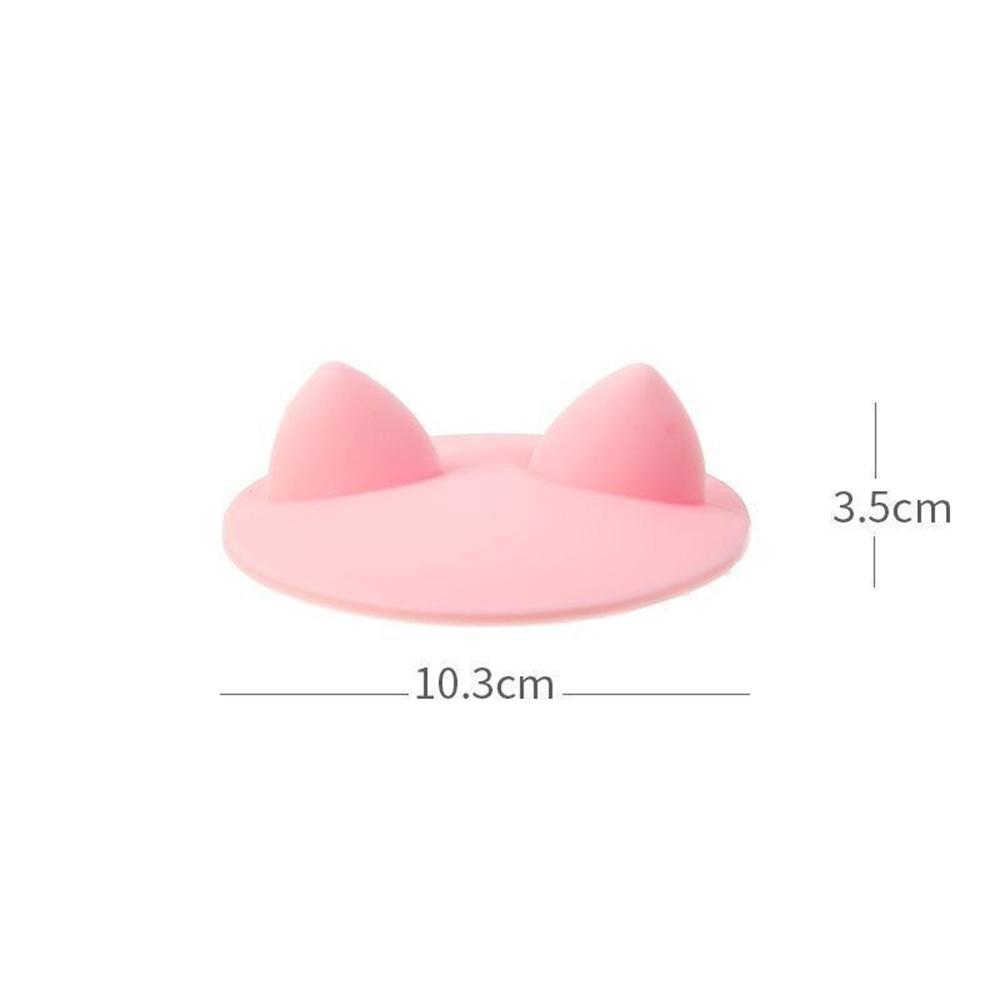 Милая силиконовая крышка для чашки с кошачьими ушками, термостойкая, герметичная, крышка для кофейной кружки, аксессуары для питья