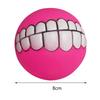 Squeaky Dog Toys for Aggressive Chewers Interactive Puppy Ball with Funny Teeth Design Durable Silicone Chew Toy for Small