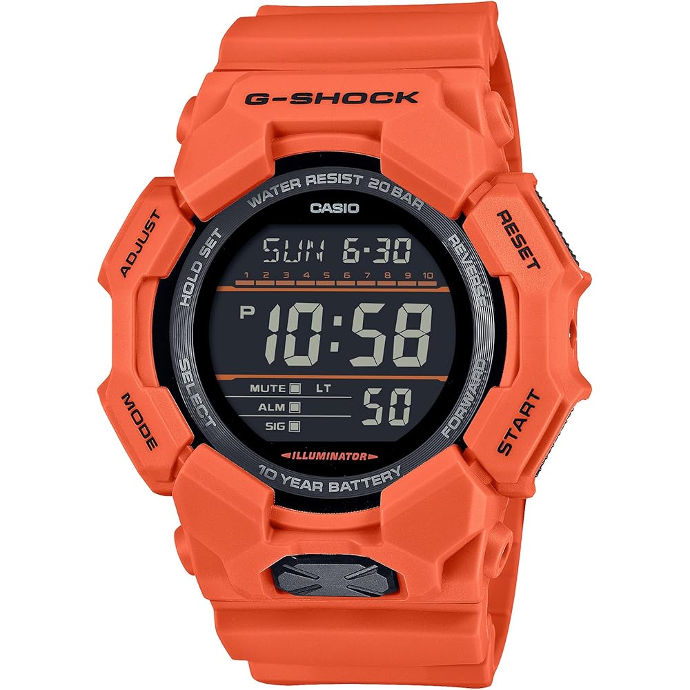 Мужские часы Casio G-Shock GD-010-4JF с долговечной батареей из биопластика, оранжевые
