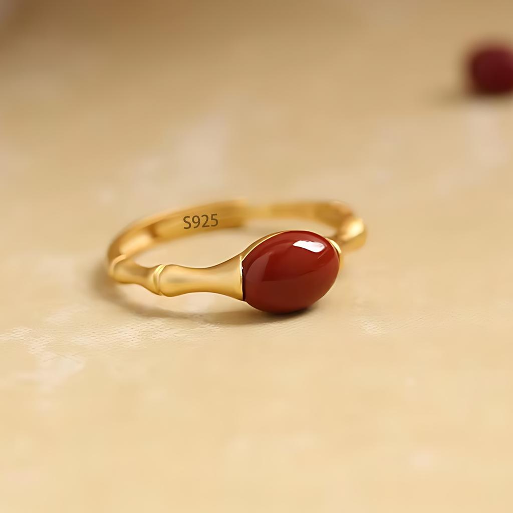 PANJBJ Кольцо из стерлингового серебра с хотанским нефритом, геометрическое, для женщин и девушек, регулируемое, ретро, нежное ювелирное изделие, подарок на день рождения