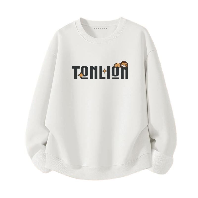 Tonlion Sweatshirts Unisex Crew Neck Moderate ASHDRYW001042