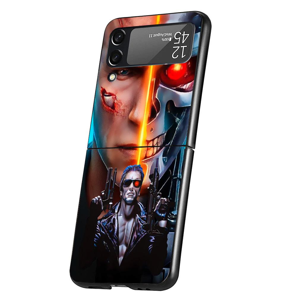 Арнольд Шварценеггер Терминатор Чехол для телефона Samsung Galaxy Z Flip 7 6 5 4 3 5G Flip7 Flip6 Flip5 Flip4 Flip3 Черный Забавный