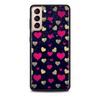 Милый девчачий розово-золотой чехол с сердечками для Samsung Galaxy S20 FE S21 S22 Ultra S10 Plus S9 S8 S10e S7 Edge, силиконовый черный чехол для телефона