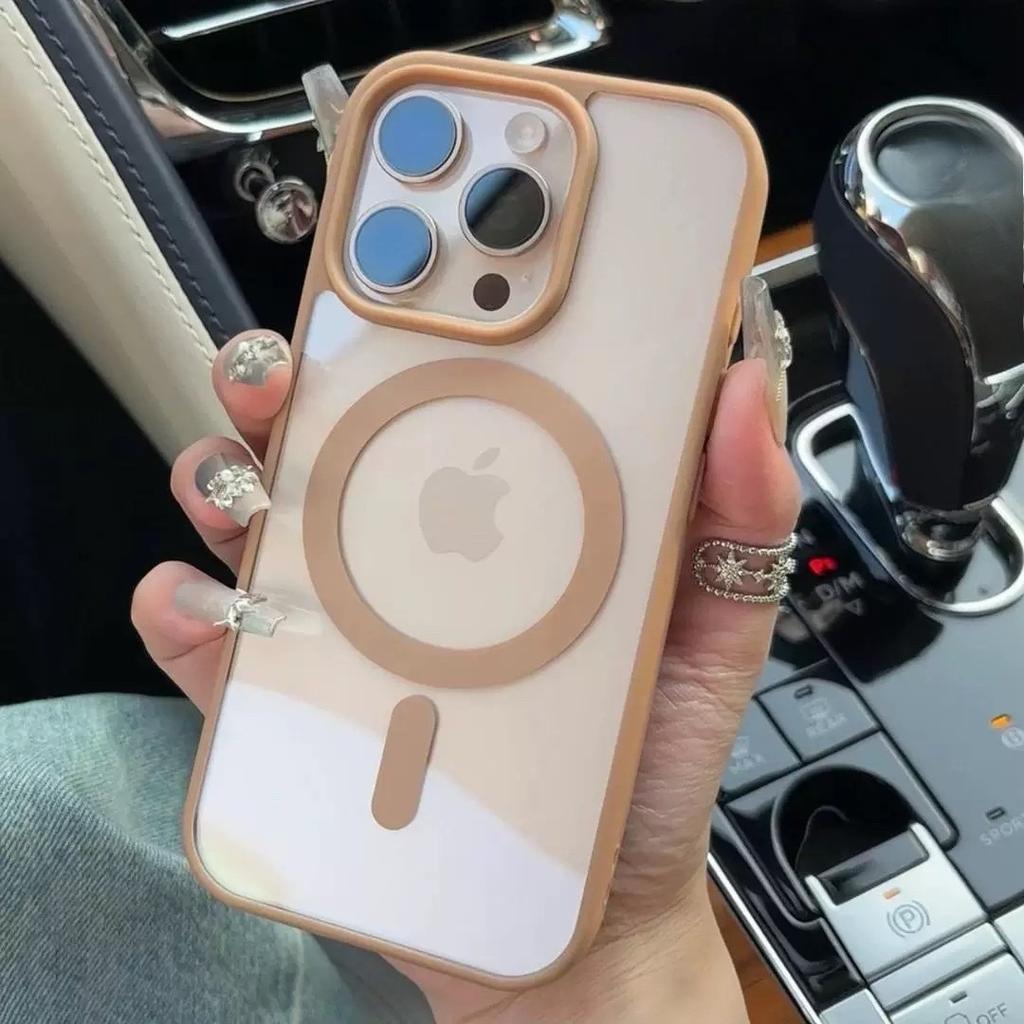 Подходит для iPhone17 Магнитный прозрачный чехол для мобильного телефона Apple 16proMax Официальный Макарон 15 Чехол для защиты от падений
