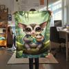 1PC Cute-style animals Print FlAannel Blanket, High quality Comfortable for All Seasons, Home Decor, Warmth and Comfort