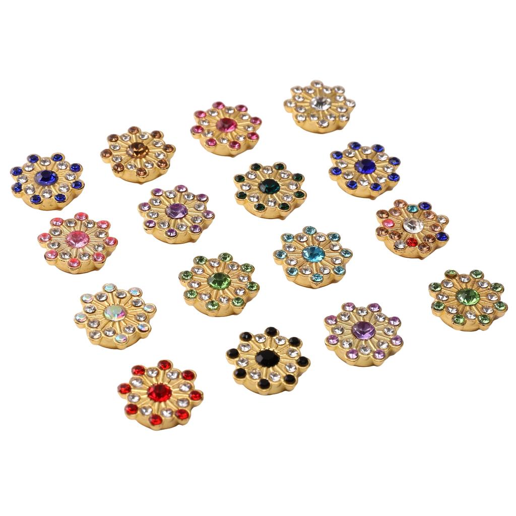 Plastic Spray Plated Snowflake Circular Gold Dot Diamond Sewing Tool Decorative Button Scrapbooking Garment DIY Apparel Accessories