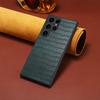 For Samsung Galaxy S24 Ultra Case PU+PC+TPU Crocodile Textured Smart Phone Cover