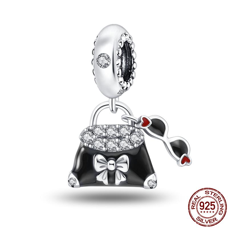 Plata De Ley Christmas Heart Flower Cat Paw Mother Child Girl Charms Fit Original 3Mm Bracelet Jewelry For Women