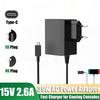 Зарядное устройство AC 100–240 В Type-C 15 В 2,6 А Адаптер USBC для игровой консоли 39 Вт Быстрая зарядка для Switch Lite OLED Док-станция Игровые аксессуары