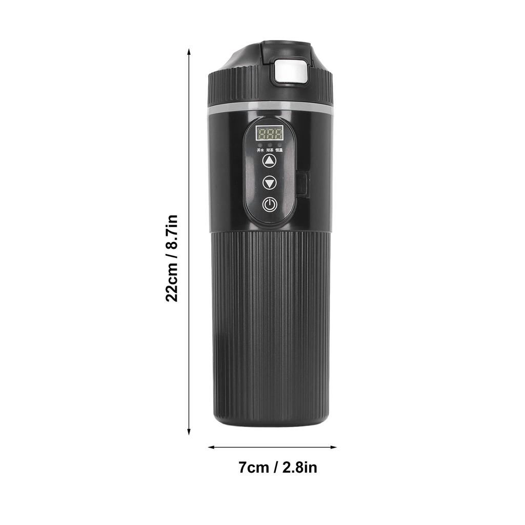 500 мл 12-24 В Портативная автомобильная кружка с подогревом из нержавеющей стали, подогреватель воды, бутылка, автомобильный чайник, кофейная кружка, ЖК-дисплей, температура