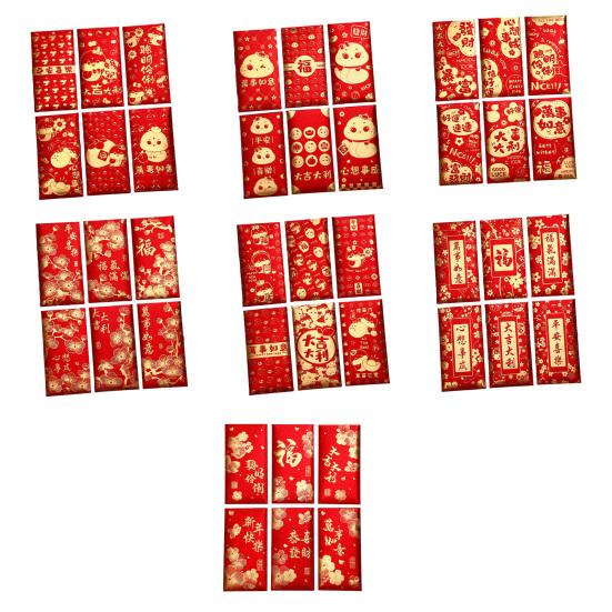 6 шт. Красных конвертов, китайский праздник весны, красный карманный конверт 2025 года Змеи, счастливые денежные конверты для лунного Нового года