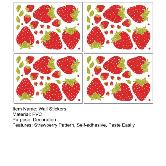 Наклейки на стену, красочные фотообои, водостойкие самоклеящиеся съемные декоративные обои «сделай сам», клубника, фрукты, фон, обои, художественное ремесло