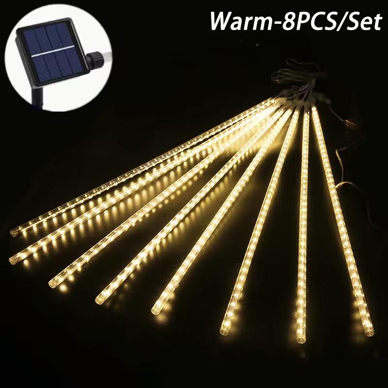 Солнечная светодиодная гирлянда с метеоритным дождем, праздничная гирлянда, водонепроницаемый сказочный садовый декор, уличная светодиодная уличная гирлянда, Рождественское украшение