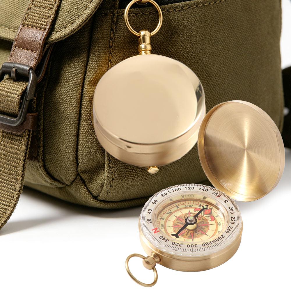 Luminous Navigation Compass Waterproof Flip Compass Enhanced Copper Compass Hiking