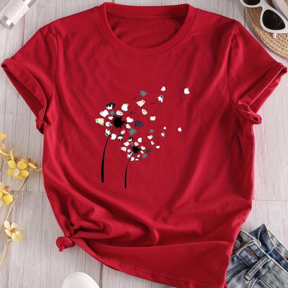 Летняя женская футболка больших размеров с принтом в виде сердца и следа собаки, мягкая и эластичная повседневная рубашка, уличная модная одежда