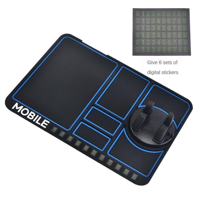 Car Mobile Phone Holder Non-Slip Mat Multifunctional for Car Interior Dashboard Support Navigation Holder Temporary Parking Sign Universal Storage Pad