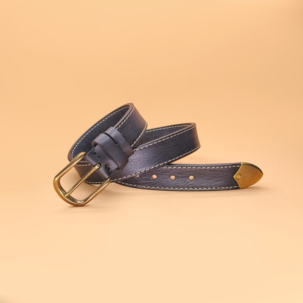 Ремень Retro Trend с утолщенной пряжкой из кожи первого слоя для мужчин с двусторонним узором в виде дерева и линий автомобиля