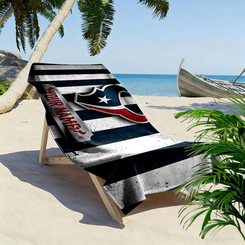 Houston Texans Print Beach Towel, Large Soft Quick Dry Towel for Beach Camping Swimming