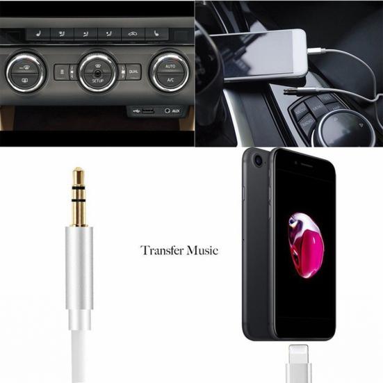 High Speed 8Pin Audio Cable AUX to 3.5mm Wire for iPhone X/XR/7/8 Car