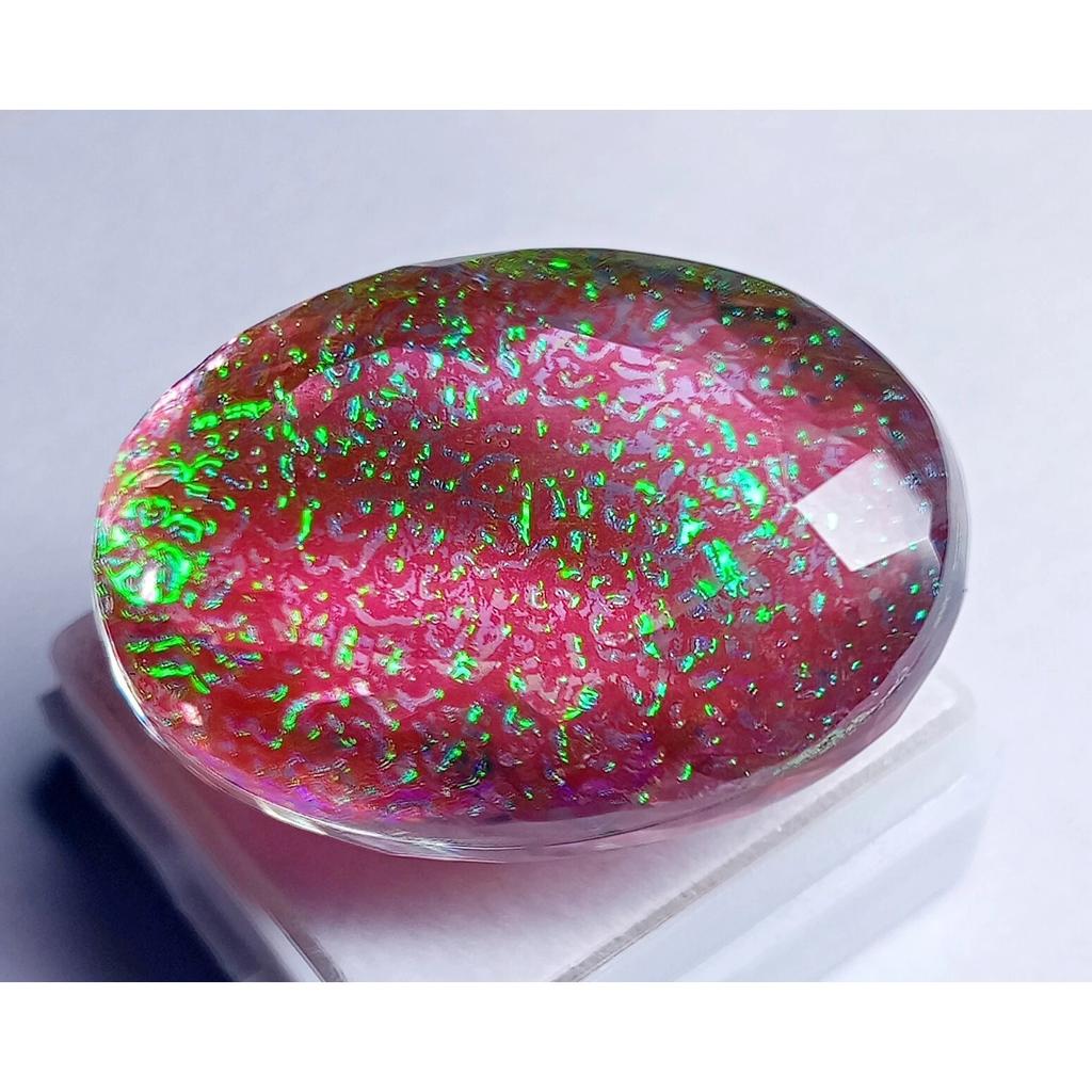 78-79 Ct Natural Monarch Fire Opal Doublet Oval Cut Fabulous Certified Gemstone