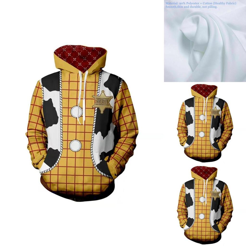 Толстовка с капюшоном и принтом ковбоя шерифа Вуди из «Истории игрушек 4», с яркой 3D-цифровой печатью