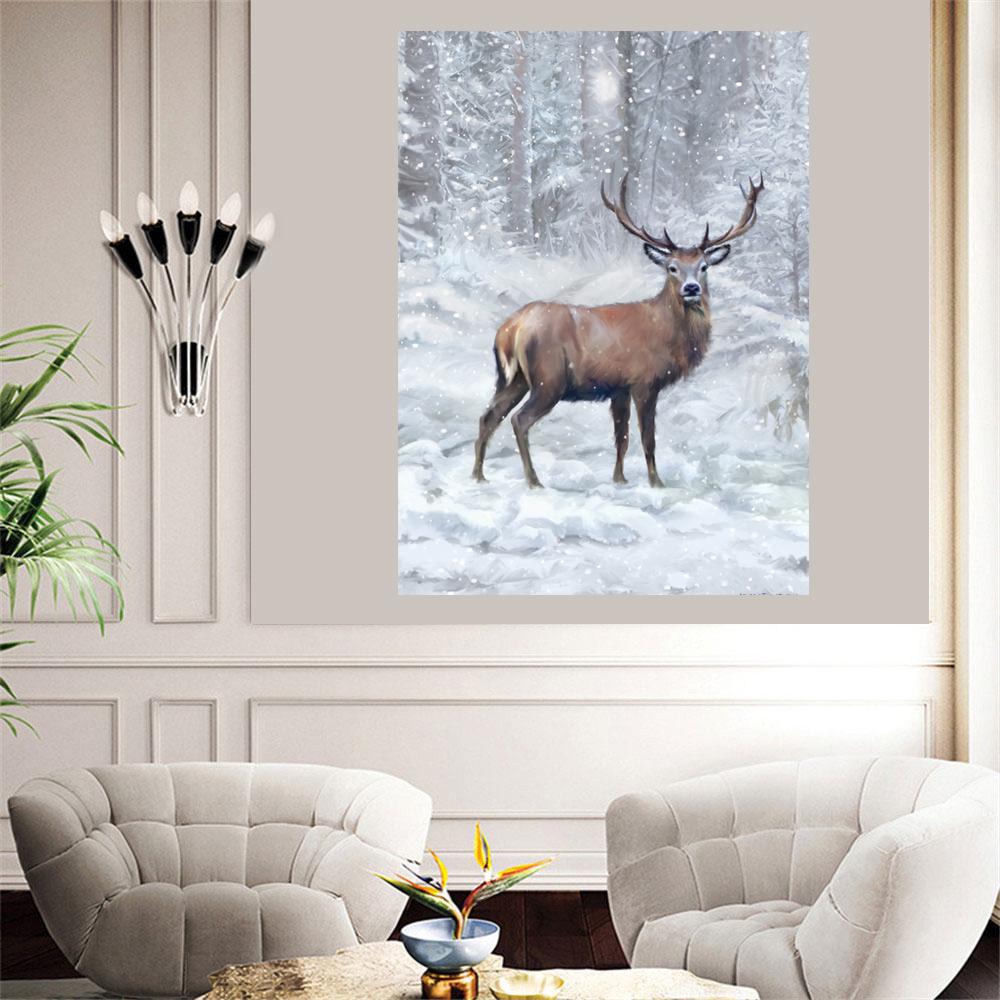 Абсолютно новая 5D DIY алмазная живопись Рождественский лось вышивка квадратный/круглый алмаз вышивка крестиком Пейзаж Алмазная мозаика картина украшения