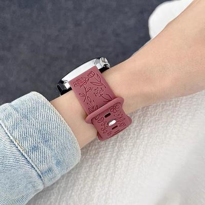 20 мм 22 мм Мягкие силиконовые ремешки для часов Ремешки для часов высшего качества Прочные и водонепроницаемые с розовым узором Совместимость с Samsung, Huawei, Amzfit,