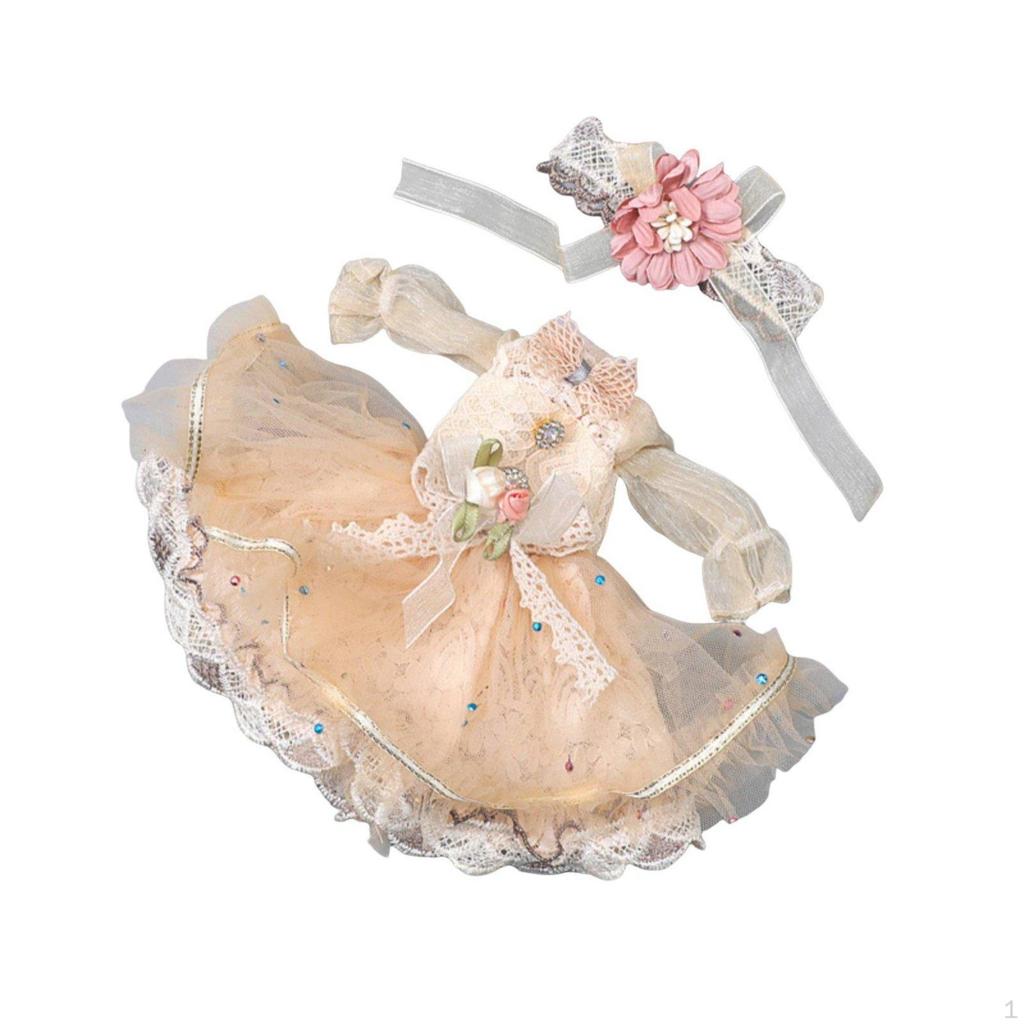 Платье для кук BJD Многослойная юбка 1/6 Детали с оборками Миниатюрная одежда для демонстрации, Фото