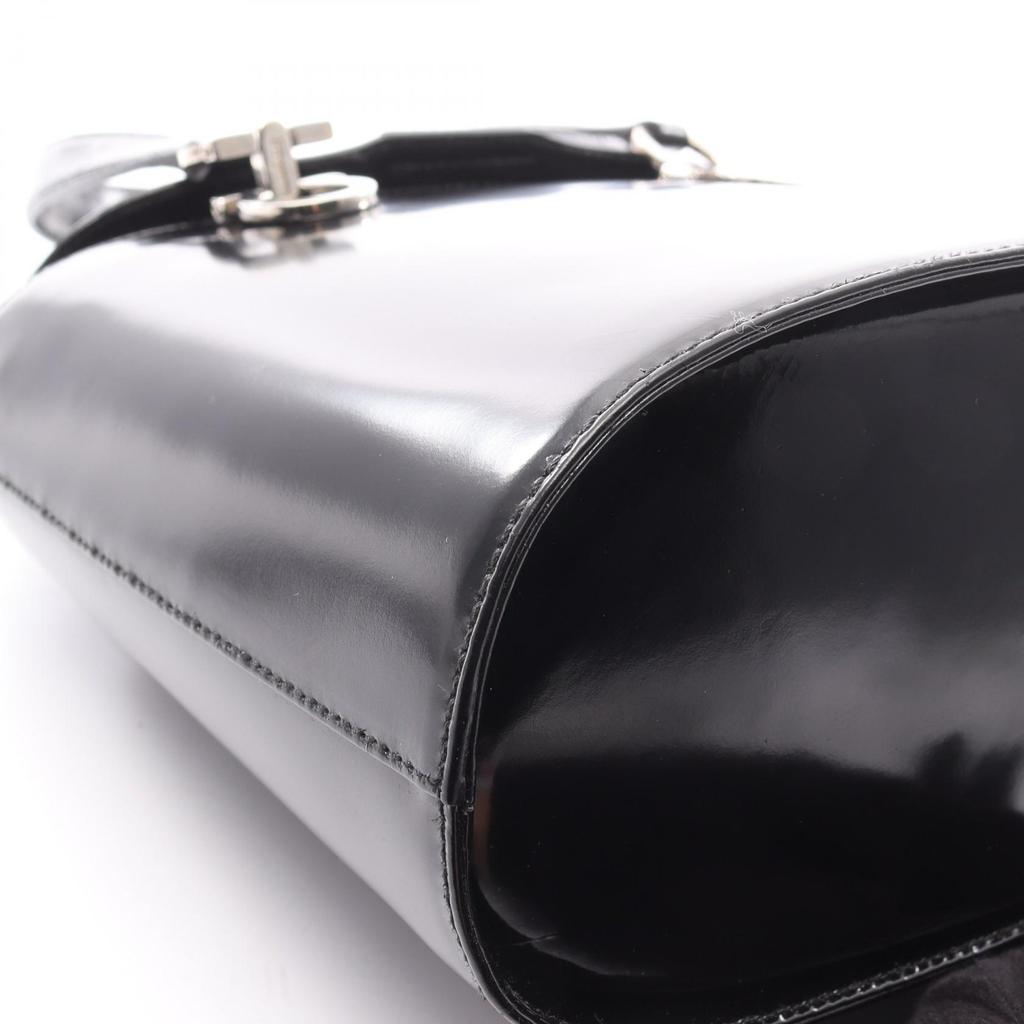 Used Salvatore Ferragamo Gancini Handbag leather Black Used Women