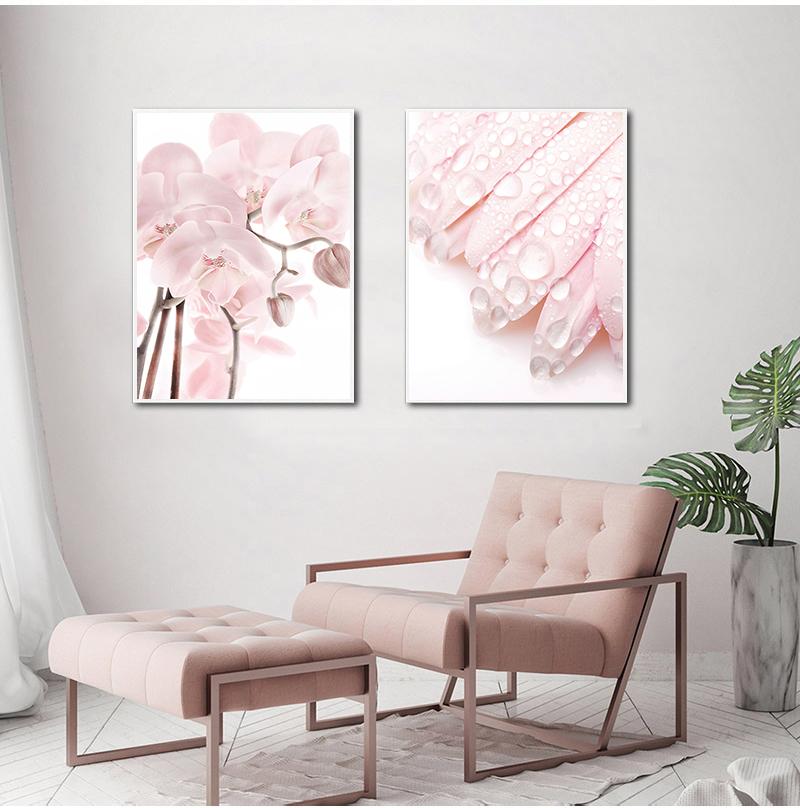 Розовый цветок фаленопсис пион георгин цитаты настенная живопись на холсте плакаты на скандинавскую тему и принты настенные панно для гостиной без рамы