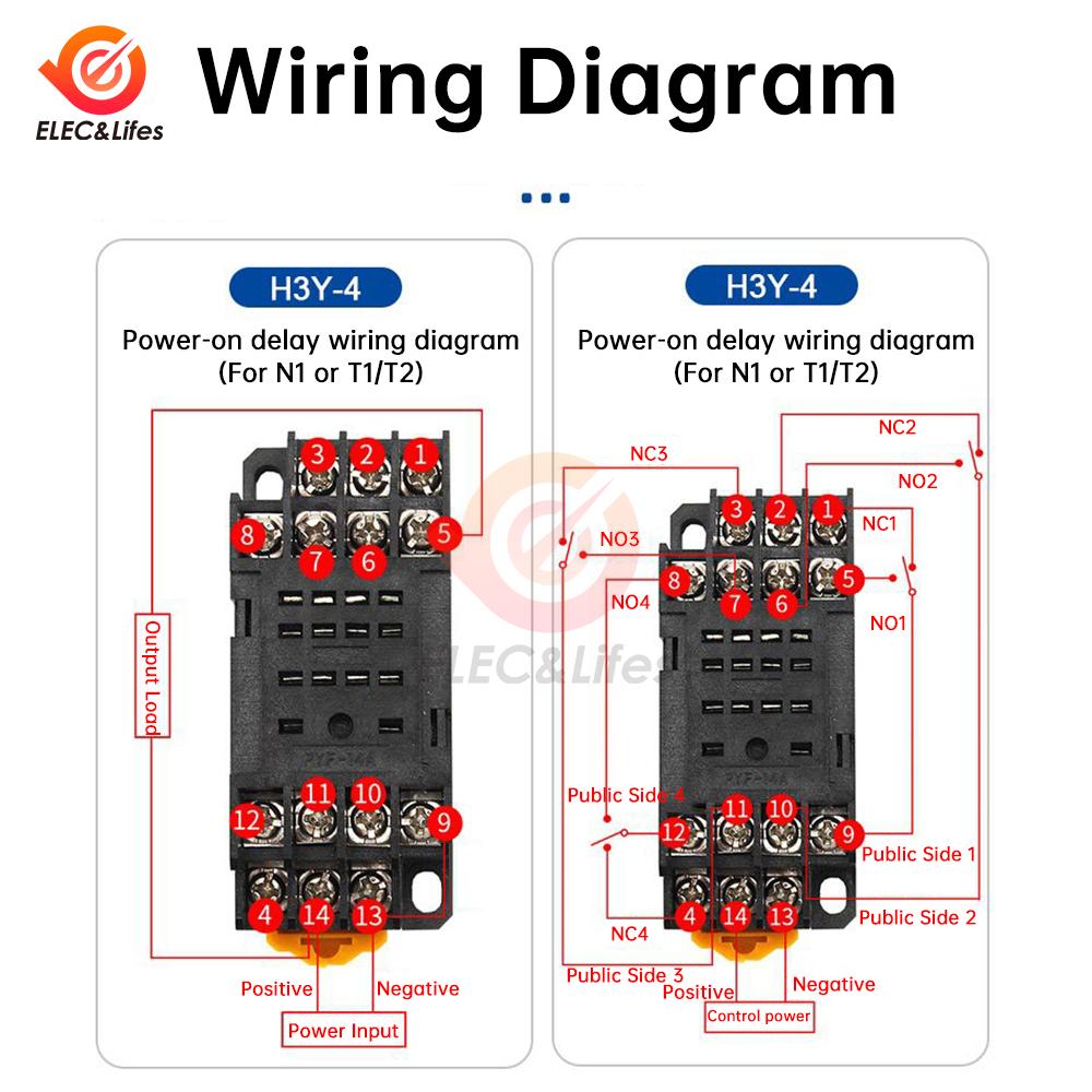 Delay Timer H1Y-1 DC 11V 11V AC 111V With Base Adjustable LCD Digital Display Time Relay Dual Time Cycle Time Control Delayer