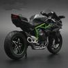 1:12 KAWASAKI H2R Сплав Гоночный Мотоцикл Симуляция Металл Уличный Гоночный Мотоцикл Модель Звук И Свет Коллекция Детская Игрушка Подарок