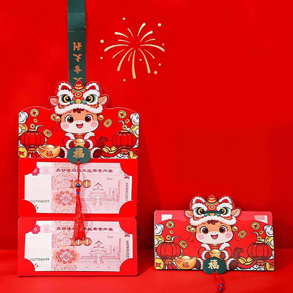 Creative 2/6/8/10 Folding Red Packets 2026 CNY Cash Gift Bag Birthday Wedding Horse Spring Festival Red Envelope