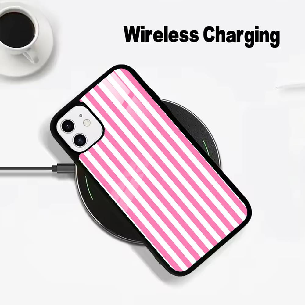 Nice -colorful -stripes For IPhone17 16 15 14 13 12 11 Plus Pro Max Plus Wireless Charger Phone Case