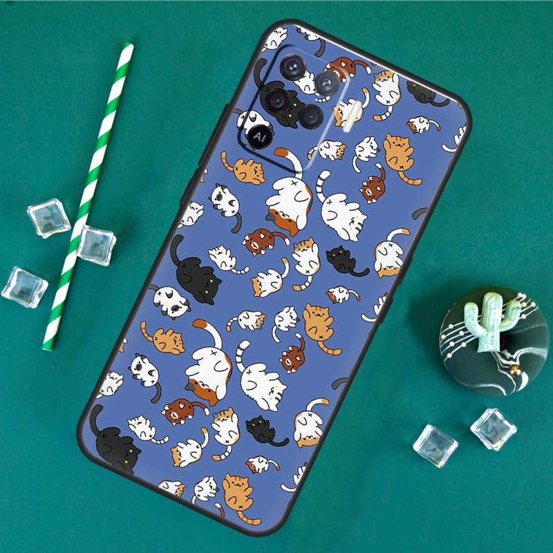 Милый Кот Котёнок Чехол Для Oppo A80 A40 A60 A16 A76 A96 A91 A15 A17 A74 A94 A54 A57S A18 A38 A58 A78 A98 Обложка