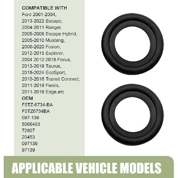 10 PCS M14 Oil Drain Plug Gasket, Rubber Car Sealing Gasket Replacement for OEM#F5TZ-6734-BA, Engine Oil Pan Crush Washers Reduced Oil Leakage,
