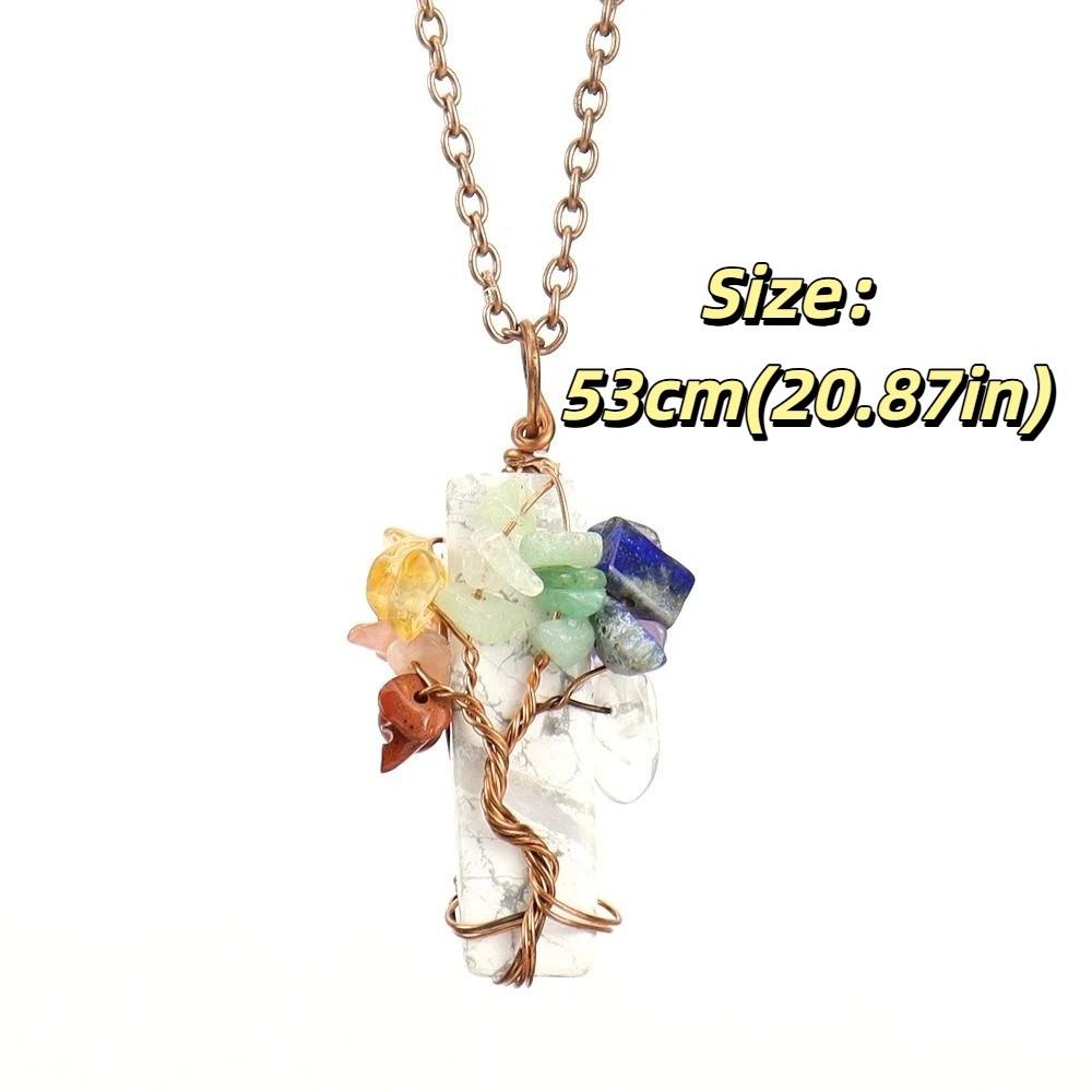 Tree Of Life Design Crystal Tree Of Life Irregular Crystal Crushed Stone Pendant  Gift For Women