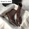 Дизайнерские женские ботильоны Slim Ankle Boots, модные элегантные туфли с острым носком, женские короткие ботильоны на высоком каблуке