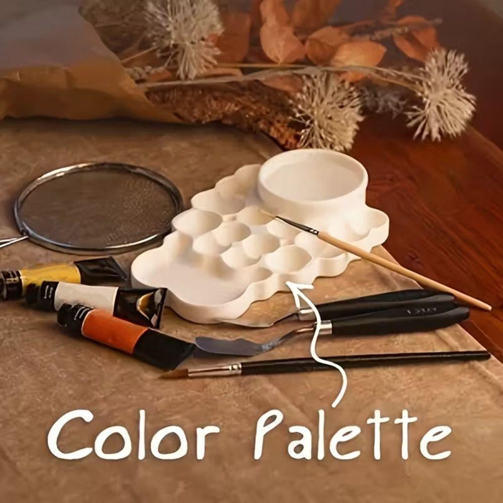 Multiple Compartments Watercolor Paint Tray Reusable Watercolor Mixing Tray for Artist Beginners