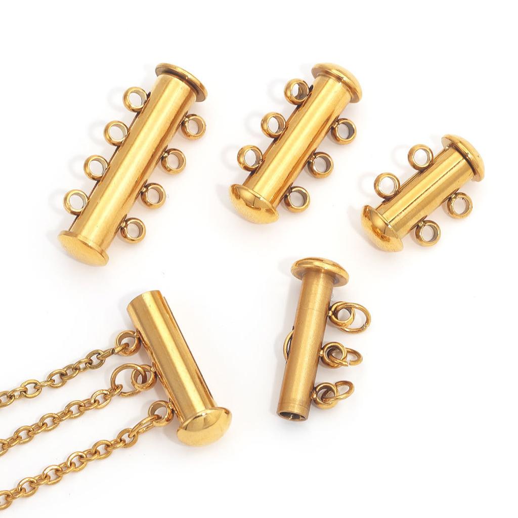 Застежка-скоба из нержавеющей стали 304, трубчатый соединитель для многослойного ожерелья или браслета, аксессуары для изготовления ювелирных изделий