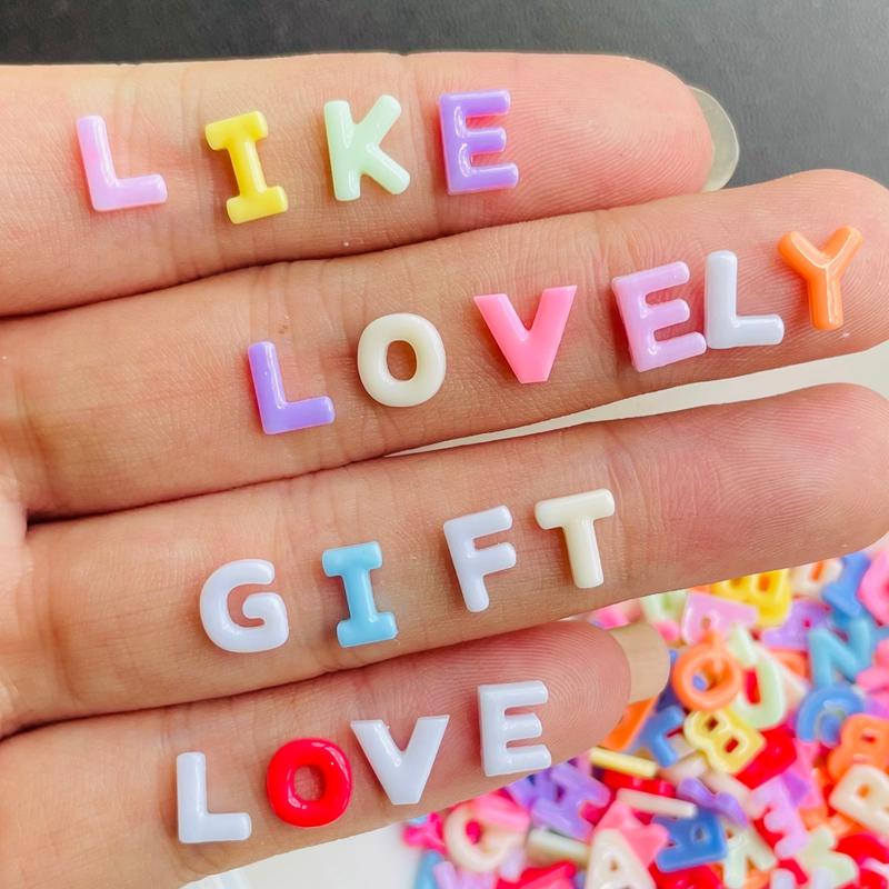 150Pcs Cute Mini Color Mini Cartoon Letter Series Nail Flat Bottom Rhinestone Decoration Diy Scrapbook Accessories A114