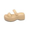 Thick-soled heightening cool slippers women's summer wear 2025 new fashion with skirts beach sandals go out one-word drag