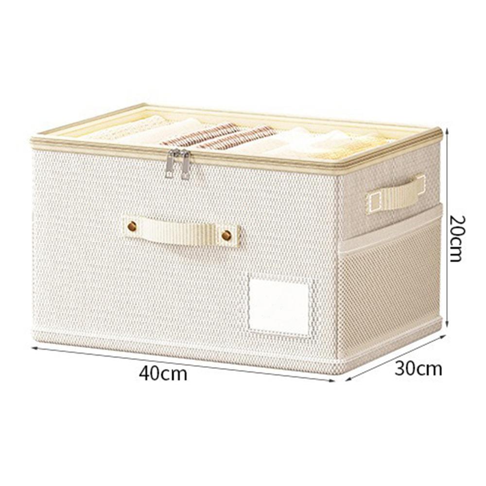 40 x 30 x 20cm Breathable Oxford Fabric Storage Box with Clear PVC Lid Foldable Clothes Organizer