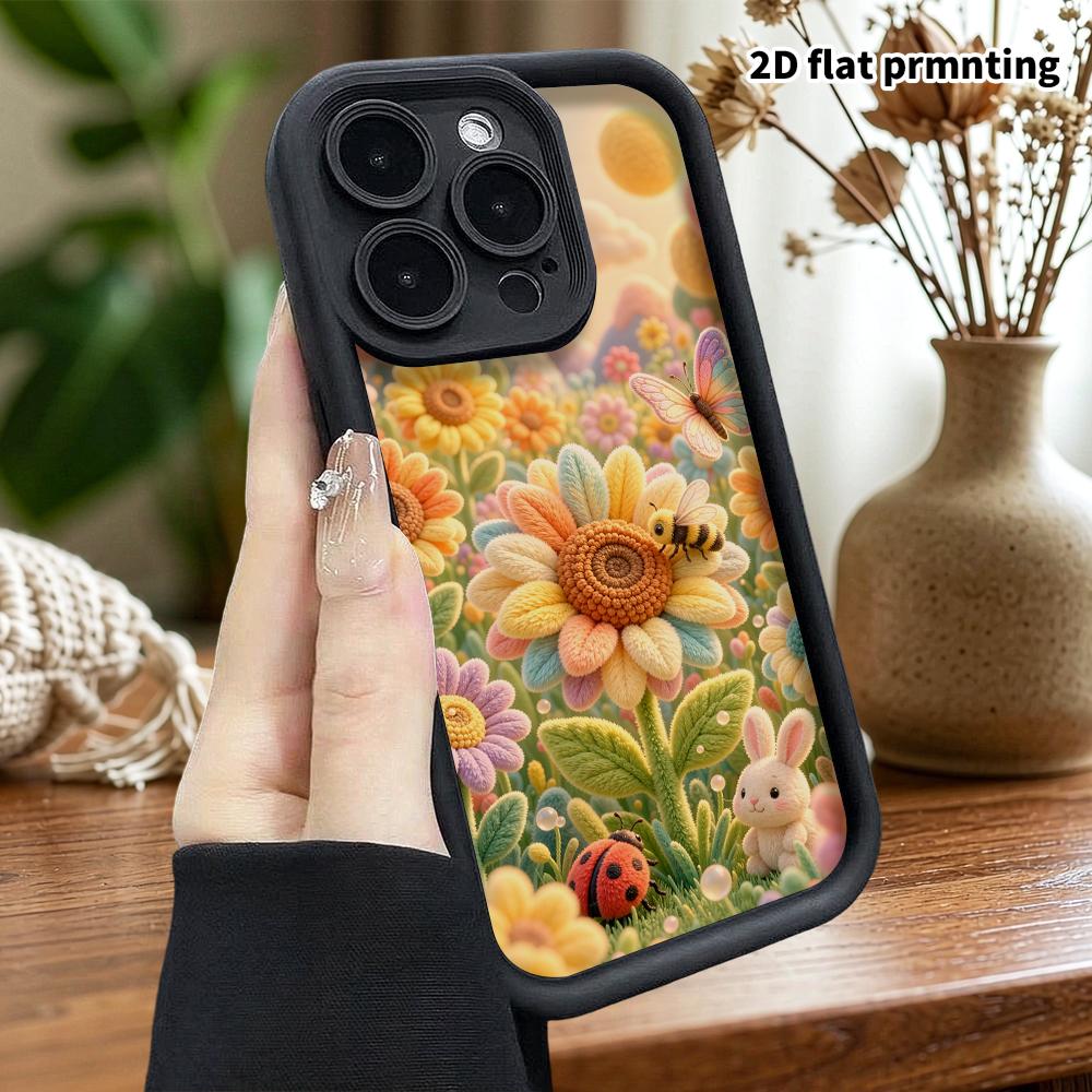 Чехол для телефона: 2D плоский, подходит для защитного чехла iPhone 18 17 16 15 14 13 12Pro, поле подсолнухов, идеальный подарок на Рождество и Хэллоуин