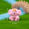 Мини Розовый Слон Орнамент Милая Фигурка Животного Кукольный Домик Микро Ландшафт Украшение для Автомобиля Миниатюрная Игрушка