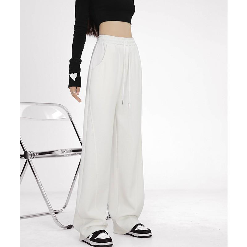 Womens High-Waisted Wide Leg Jogger Pants Loose Fit Comfortable Cotton Blend Winter Casual Trousers