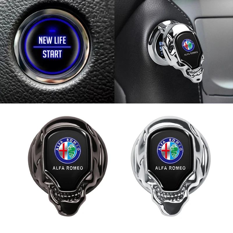 IJOPV1 Car Start Stop Push Button Cover Decoration for Alfa Romeo 147 155 156 159 Mito Giulia GT Giulietta Stelvio Brera 166 Interior