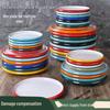 Nordic Two-Tone Melamine Dinner Plate
